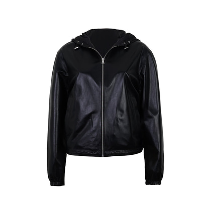Alette Siyah Kadın Çift Taraflı Bomber Deri Ceket