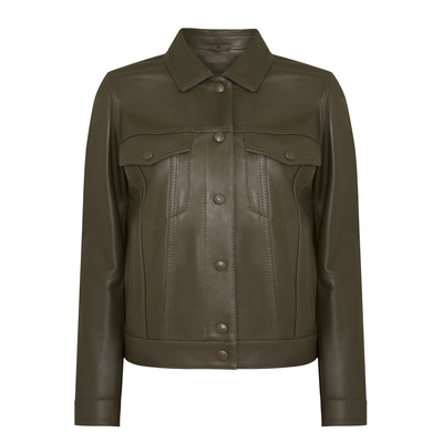 Alicia Haki Kadın Deri Kapüşonlu Ceket