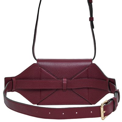 Aliz Bordo Kadın Deri Bel Çantası