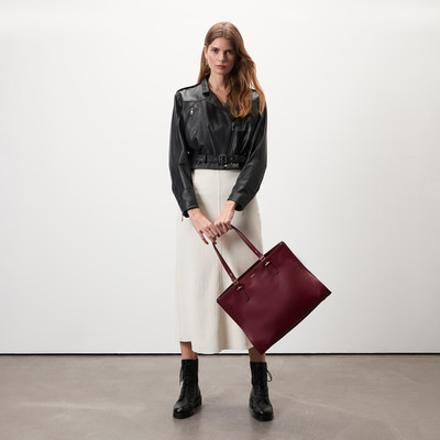 Allayna Siyah Kadın Deri Biker Ceket