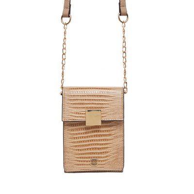 Altın Lewis Zincir Detaylı Kadın Omuz Çantası