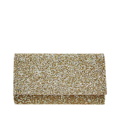 Altın Plant Zincir Detaylı Kadın Gece Çantası