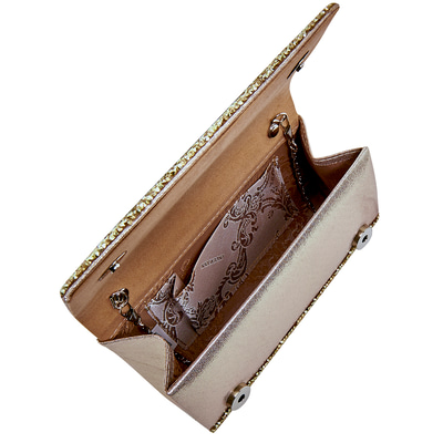 Altın Plant Zincir Detaylı Kadın Gece Çantası