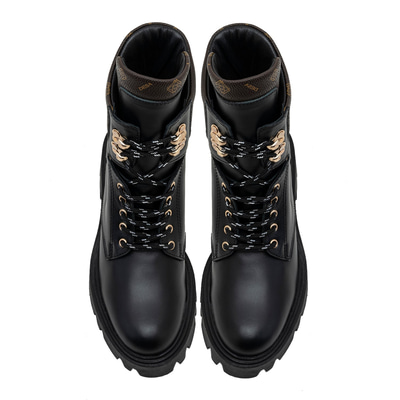 Alvar Siyah Kadın Monogram Deri Bot