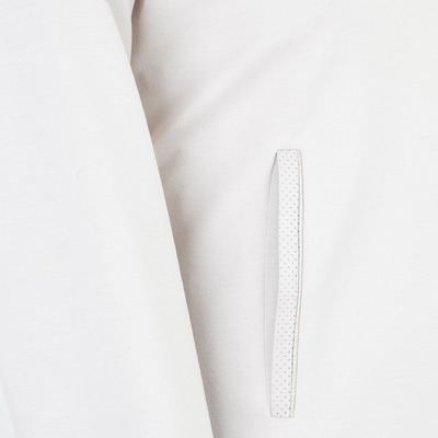 Amari Bej Kadın Deri Detaylı Kapüşonlu Sweatshirt