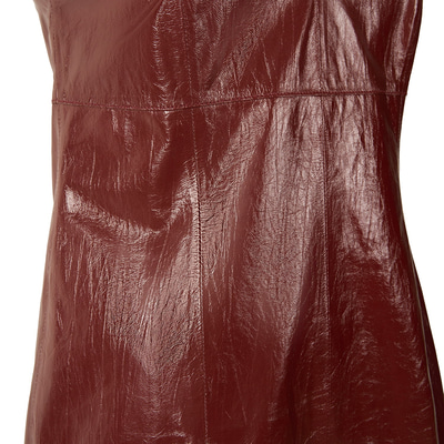 Amayeta Bordo Kadın Deri Elbise