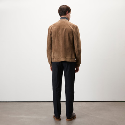Ambrosi Kahve Erkek Bomber Süet Deri Ceket