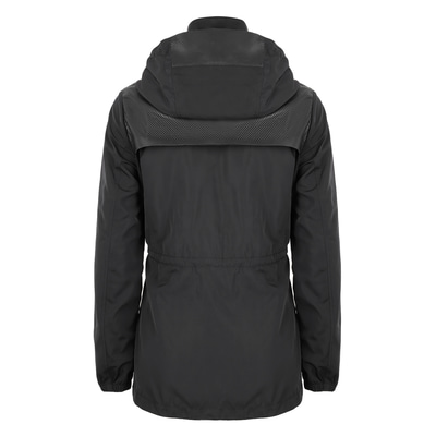 Amoura Siyah Kadın Kapişonlu Su İtici Yağmurluk