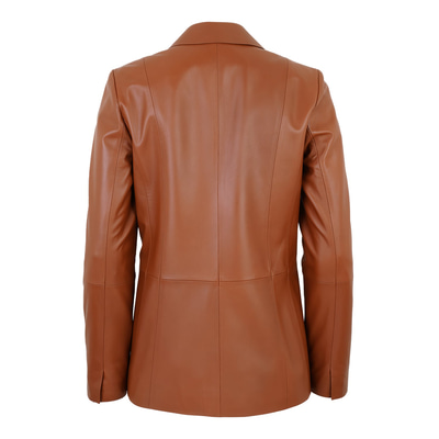 Angelea Kahve Kadın Blazer Deri Ceket