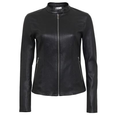 Anila Kadın Deri Streç Biker Mont