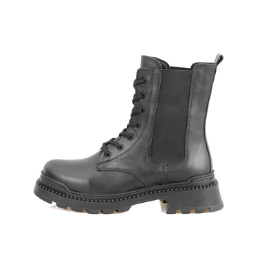 Anjer Siyah Kadın Lastikli Deri Chelsea Bot