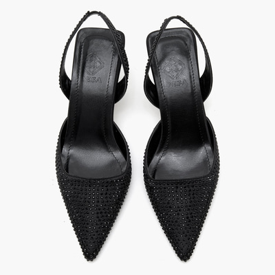 Annette Siyah Kadın Taşlı Abiye Ayakkabı