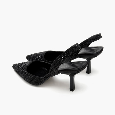 Annette Siyah Kadın Taşlı Abiye Ayakkabı