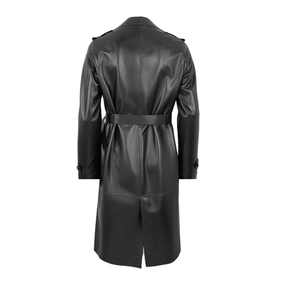 Annily Siyah Kadın Deri Trençkot