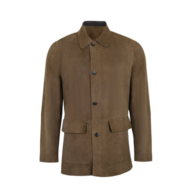 Anoki Haki Erkek Çift Taraflı Süet Deri Mont