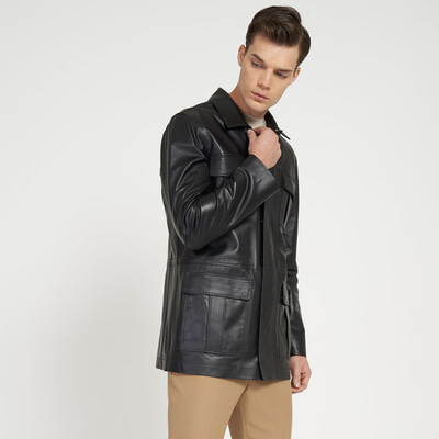 Anton Siyah Erkek Deri Kaban