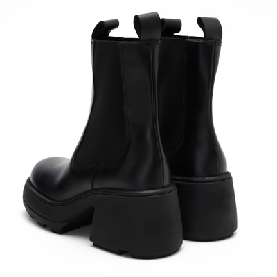 Anton Siyah Kadın Yandan Lastikli Deri Bot