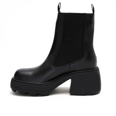 Anton Siyah Kadın Yandan Lastikli Deri Bot