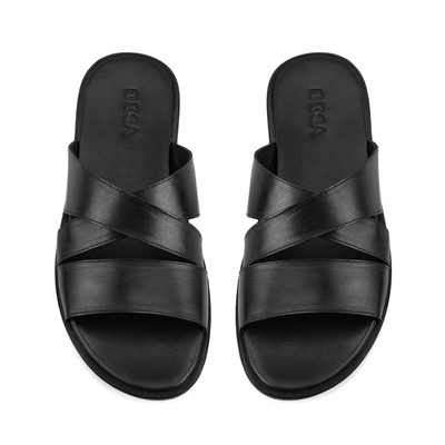 Antonie Siyah Erkek Deri Terlik