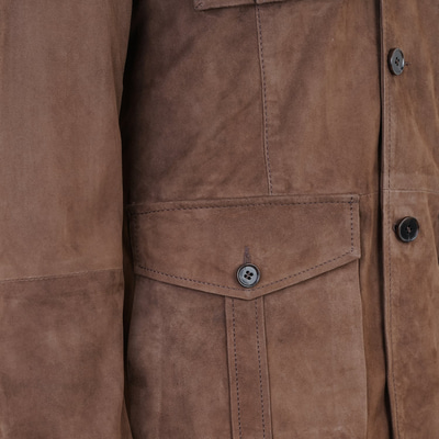 Antonin Kahve Erkek Süet Deri Safari Ceket
