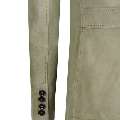 Antonin Yeşil Erkek Süet Safari Deri Ceket