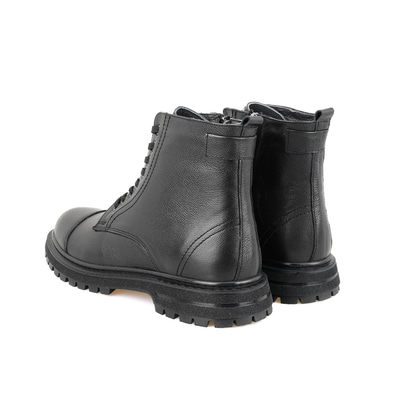 Antonio Siyah Erkek Fermuarlı Deri Bot