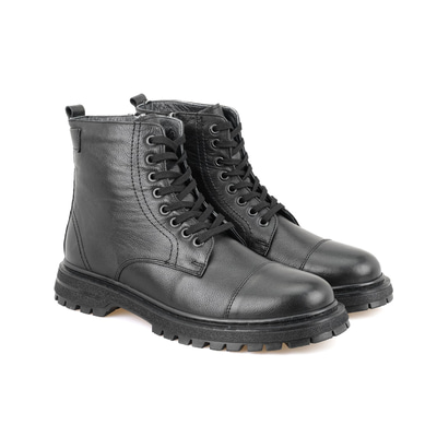 Antonio Siyah Erkek Fermuarlı Deri Bot