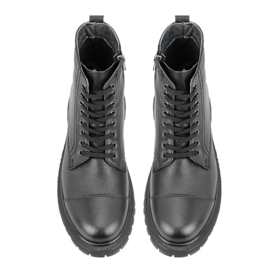 Antonio Siyah Erkek Fermuarlı Deri Bot