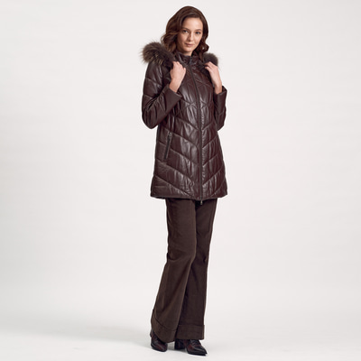 Aoibhinn Kadın Şişme Deri Mont