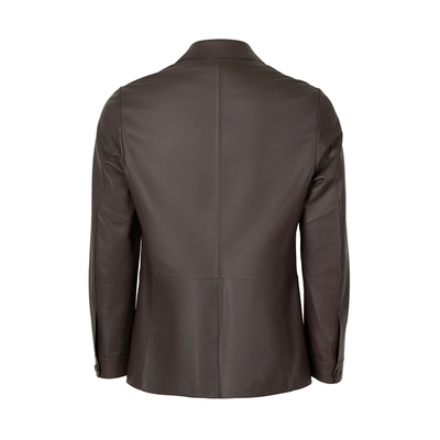 Auburn Kahverengi Erkek Deri Blazer Ceket