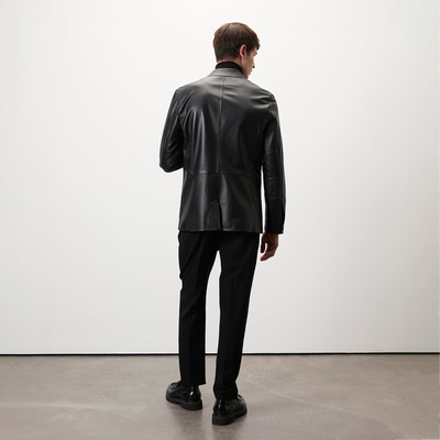 Auburn Siyah Erkek Deri Blazer Ceket