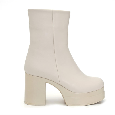 Aurel Krem Kadin Platform Topuklu Bot