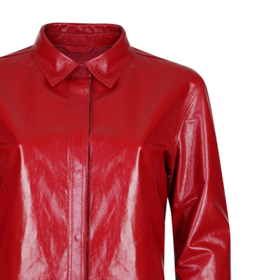 Ayzaria Kırmızı Kadın Rugan Deri Gömlek
