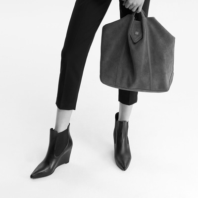 Azalea Kahve Kadın Lastikli Topuklu Deri Bot