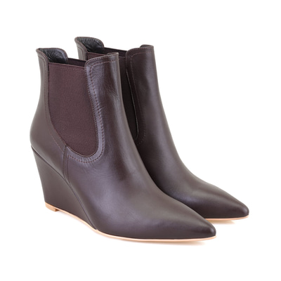 Azalea Kahve Kadın Lastikli Topuklu Deri Bot