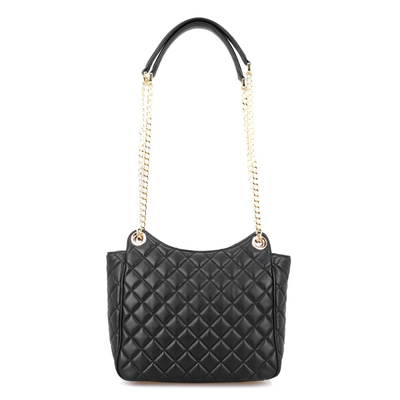 Azaliya Siyah Kadın Kapitone Deri Omuz Çantası