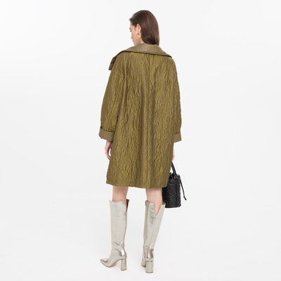 Azia Haki Kadın Çift Taraflı Deri Trençkot