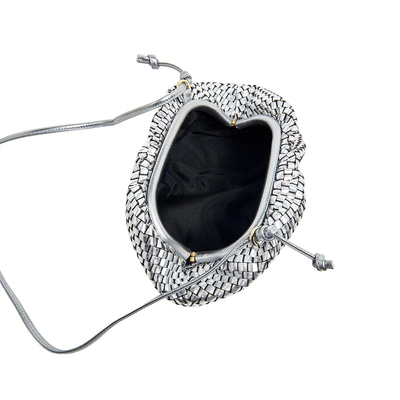 Azure Kadın Omuz Askılı Örgü Deri Clutch