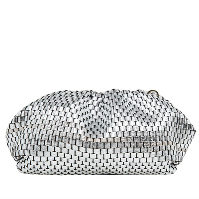 Azure Kadın Omuz Askılı Örgü Deri Clutch