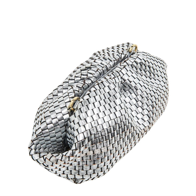 Azure Kadın Omuz Askılı Örgü Deri Clutch