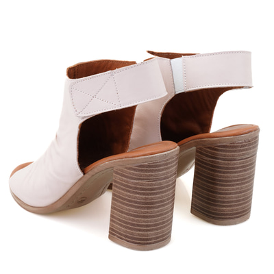 Baily Pudra Kadın Topuklu Deri Sandalet