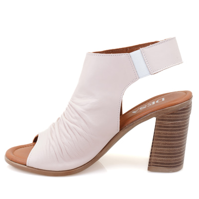 Baily Pudra Kadın Topuklu Deri Sandalet