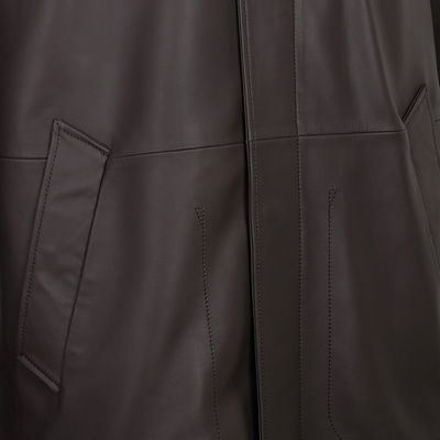 Bastion Kahve Erkek Deri Palto