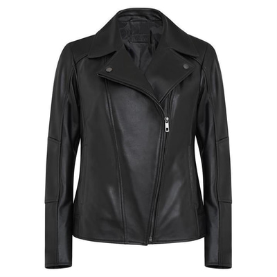 Beatrix Siyah Kadın Deri Biker Ceket