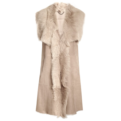 Bej Bibiana Kadın Kürk Yelek