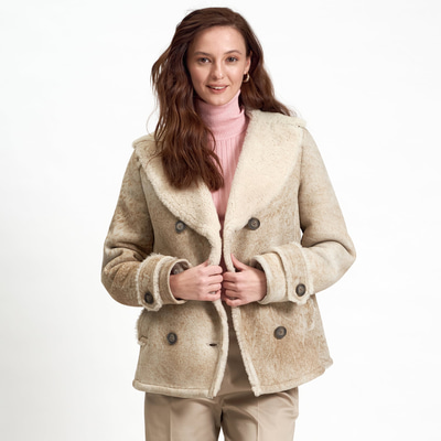 Bej Engracia Kadın Kürk Mont