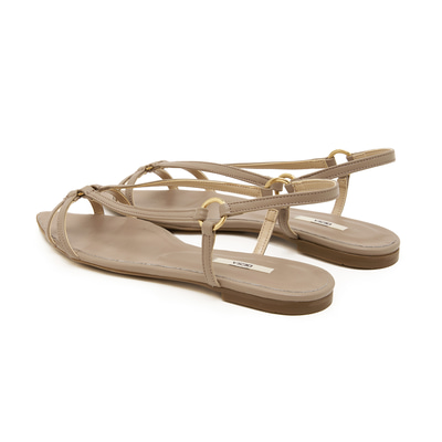 Bej Kadın Deri Sandalet