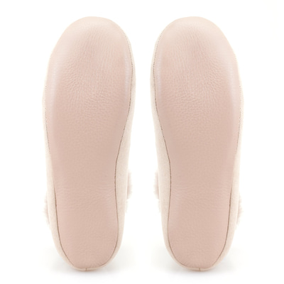 Bej Kadın Fluffy Yünlü Patik