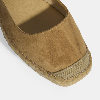 Bej Kadın Toka Detaylı Süet Mary Jane Espadril