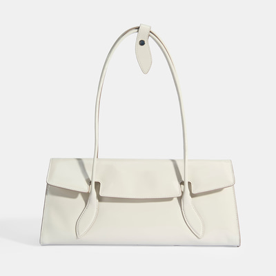 Bej Kadın Yaprak Detaylı Deri Omuz Çantası